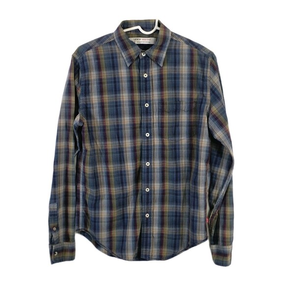 Levi's Other - Levi's Red Tab Men's Small Blue & Green Plaid Button Down Long Sleeve Shirt